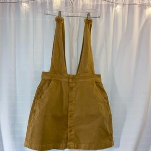 Free people yellow overall button up skirt